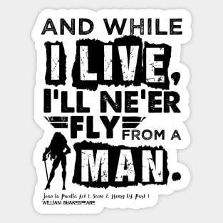 Joan of Arc Henry VI Shakespeare Quote Sticker